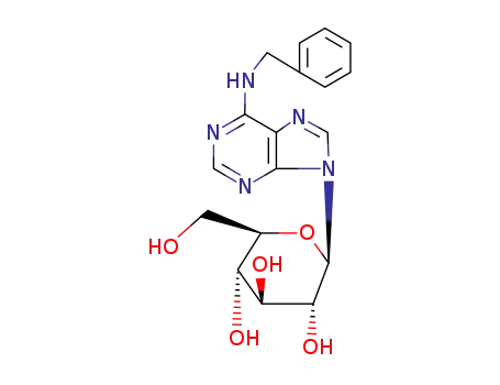Molecular Structure of 4294-17-1 (6-BENZYLAMINOPURINE 9-(BETA-D-GLUCOSIDE))