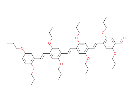Molecular Structure of 181711-88-6 (4-{(E)-2-[4-((E)-2-{4-[(E)-2-(2,5-Dipropoxy-phenyl)-vinyl]-2,5-dipropoxy-phenyl}-vinyl)-2,5-dipropoxy-phenyl]-vinyl}-2,5-dipropoxy-benzaldehyde)