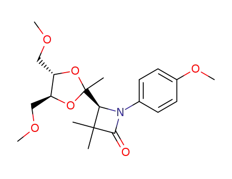 Molecular Structure of 139308-01-3 ((4S)-4-<(4S,5S)-4,5-dimethoxymethyl-2-methyl-1,3-dioxolan-2-yl>-1-p-methoxyphenyl-3,3-dimethyl-2-azetidinone)