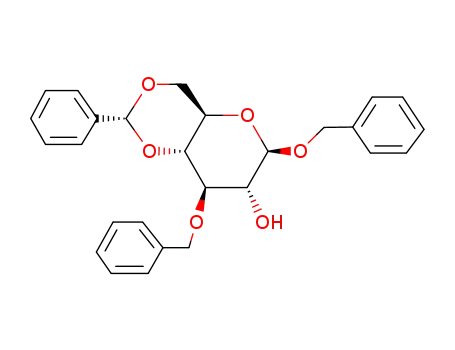 Molecular Structure of 70144-60-4 (benzyl 2,3-di-O-benzyl-4,6-O-benzylidene-β-D-glucopyranoside)