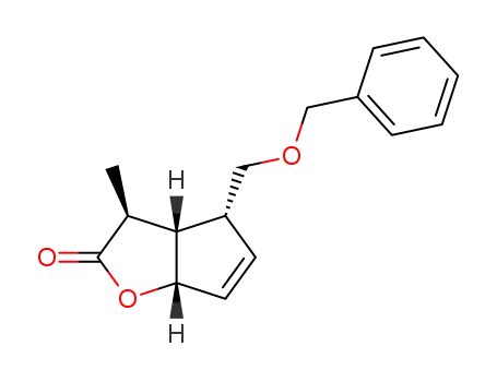 Molecular Structure of 77256-85-0 ((+/-)(3R<sup>*</sup>,3aR<sup>*</sup>,4S<sup>*</sup>,6aR<sup>*</sup>)-3,3a,4,6a-tetrahydro-3-methyl-4-<(benzyloxy)methyl>-2H-cyclopenta<b>furan-2-one)