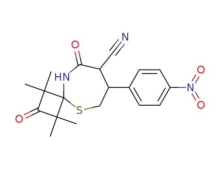 5-Thia-10-azaspiro[3.6]decane-8-carbonitrile,
1,1,3,3-tetramethyl-7-(4-nitrophenyl)-2,9-dioxo-, cis-
