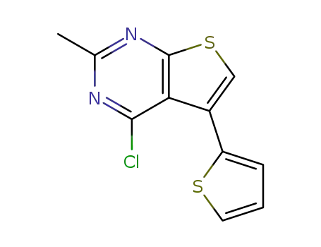Molecular Structure of 243669-62-7 (4-chloro-2-methyl-5-(2-thienyl)thieno[2,3-d]pyrimidine)