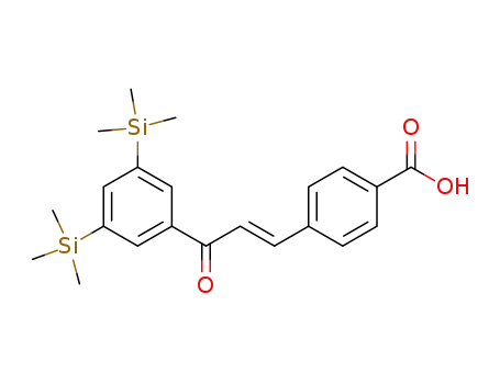 Molecular Structure of 125973-58-2 (4-(3-(3,5-bis(trimethylsilyl)phenyl)-3-oxo-1-propenyl)benzoic acid)