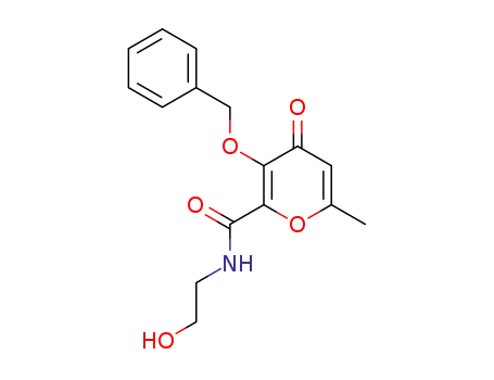 3-benzyloxy-6-methyl-pyran-4(1H)-one-2-carboxy-(N-2'-hydroxyethyl)-amide
