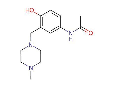 Molecular Structure of 77726-01-3 (N-{ 4-HYDROXY-3-((4-METHYL-1-PIPERAZINYL) METHYL)- PHENYL}ACETAMIDE)