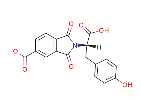 Molecular Structure of 126296-63-7 ((S)-2-(1-carboxy-2-(4-hydroxyphenyl)ethyl)-1,3-dioxoisoindoline-5-carboxylic acid)