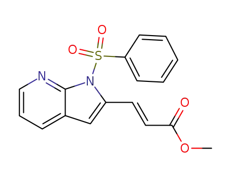 Molecular Structure of 282734-70-7 ((E)-methyl 3-(1-(phenylsulfonyl)-1H-pyrrolo[2,3-b]pyridin-2-yl)acrylate)