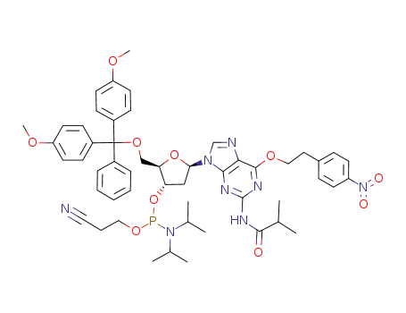 Guanosine, 5'-O-[bis(4-methoxyphenyl)phenylmethyl]-2'-deoxy-N-(2-methyl-1-oxopropyl)-6-O-[2-(4-nitrophenyl)ethyl]-, 3'-[2-cyanoethyl bis(1-methylethyl)phosphoramidite]
