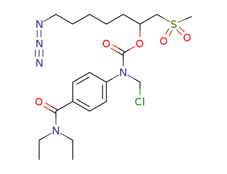 O-[1-(methanesulfonyl)-7-azido-2-heptyl]-N-[4-(diethylcarboxamido)phenyl]-N-chloromethyl carbamate