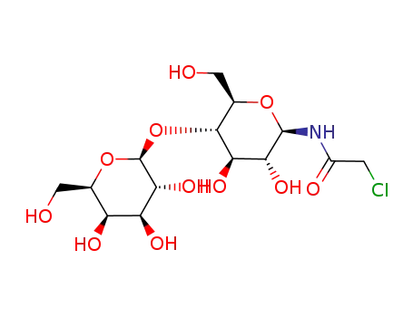 Molecular Structure of 183583-61-1 (4-O-(β-D-galactopyranosyl)-N-chloroacetyl-β-D-glucopyranosylamine)