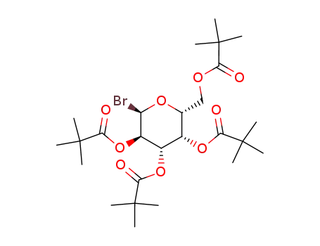 Molecular Structure of 163725-46-0 (2,3,4,6-tetra-O-pivaloyl-α-D-galactopyranosyl bromide)