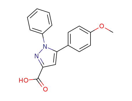 Molecular Structure of 47209-42-7 (5-(4-methoxy-phenyl)-1-phenyl-1<i>H</i>-pyrazole-3-carboxylic acid)