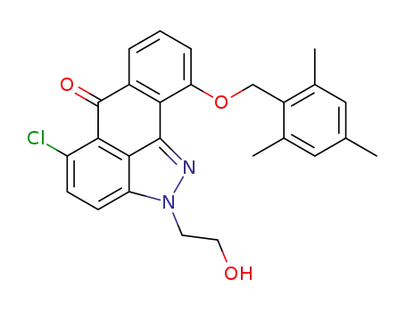 Molecular Structure of 156498-25-8 (5-Chloro-2-(2-hydroxy-ethyl)-10-(2,4,6-trimethyl-benzyloxy)-2H-dibenzo[cd,g]indazol-6-one)
