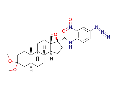 Molecular Structure of 300351-06-8 (17α-[(N-4-azido-2-nitrophenyl)aminomethyl]-3,3-dimethoxy-5α-androstan-17β-ol)