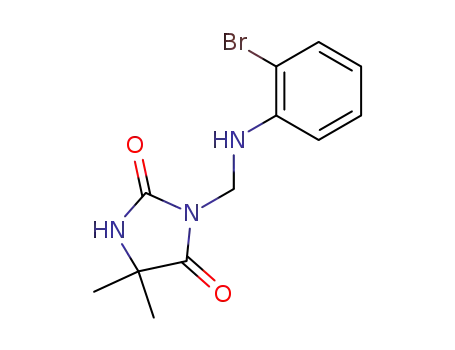 Molecular Structure of 61783-59-3 (2,4-Imidazolidinedione, 3-[[(2-bromophenyl)amino]methyl]-5,5-dimethyl-)