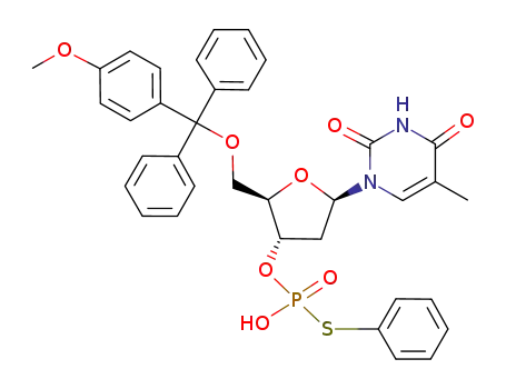 Thiophosphoric acid O-[(2R,3S,5R)-2-[(4-methoxy-phenyl)-diphenyl-methoxymethyl]-5-(5-methyl-2,4-dioxo-3,4-dihydro-2H-pyrimidin-1-yl)-tetrahydro-furan-3-yl] ester S-phenyl ester