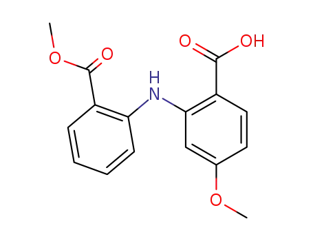 Molecular Structure of 112239-02-8 (Benzoic acid, 4-methoxy-2-[[2-(methoxycarbonyl)phenyl]amino]-)