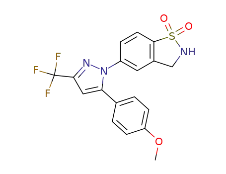 1,2-Benzisothiazole,
2,3-dihydro-5-[5-(4-methoxyphenyl)-3-(trifluoromethyl)-1H-pyrazol-1-yl]-,
1,1-dioxide
