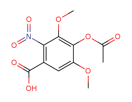 Molecular Structure of 40638-65-1 (4-acetoxy-3,5-dimethoxy-2-nitrobenzoic acid)