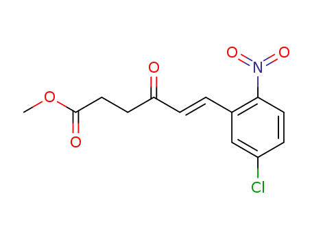Molecular Structure of 115663-40-6 ((E)-6-(5-Chloro-2-nitro-phenyl)-4-oxo-hex-5-enoic acid methyl ester)