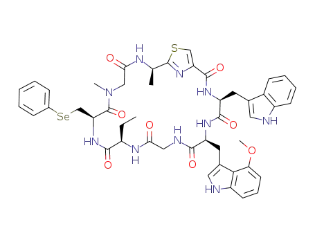 Cyclo[D-AlaThz-L-Trp-L-(4-OMe)Trp-Gly-D-Aby-L-(Ph)Sec-Sar]