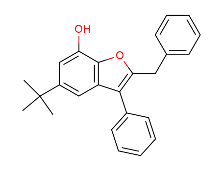 Molecular Structure of 118621-82-2 (2-Benzyl-5-tert-butyl-3-phenyl-benzofuran-7-ol)