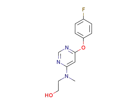 Molecular Structure of 607723-67-1 (2-{[6-(4-fluorophenoxy)pyrimidin-4-yl]methylamino}ethanol)