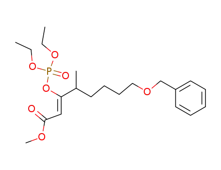 Molecular Structure of 129512-07-8 (methyl (2Z)-8-benzyloxy-3-<(diethoxy)phosphoryloxy>-4-methyl-2-octenoate)