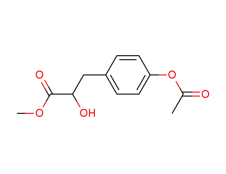 Molecular Structure of 77573-21-8 (α-Hydroxy-4-acetoxybenzenepropionic acid methyl ester)