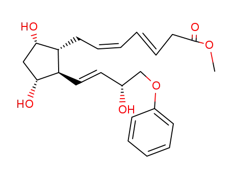 Molecular Structure of 64812-67-5 ((3E,5Z)-7-[(1R)-3α,5α-Dihydroxy-2β-[(E,R)-4-phenoxy-3-hydroxy-1-butenyl]cyclopentan-1α-yl]-3,5-heptadienoic acid methyl ester)