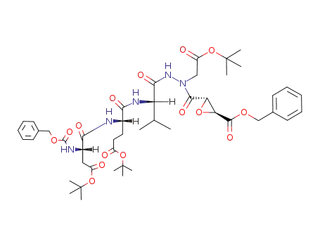 3-(<i>N</i>'-{2-[2-(2-benzyloxycarbonylamino-3-<i>tert</i>-butoxycarbonyl-propionylamino)-4-<i>tert</i>-butoxycarbonyl-butyrylamino]-3-methyl-butyryl}-<i>N</i>-<i>tert</i>-butoxycarbonylmethyl-hydrazinocarbonyl)-oxirane-2-carboxylic acid benzyl ester