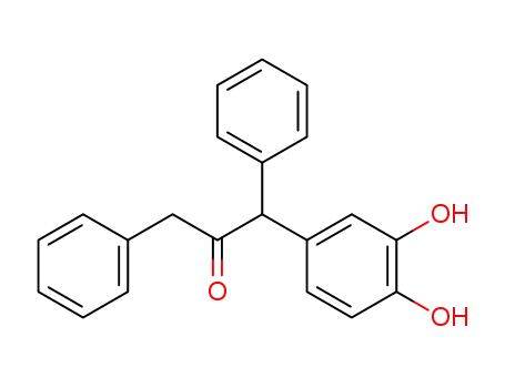 Molecular Structure of 118621-74-2 (1-(3,4-Dihydroxy-phenyl)-1,3-diphenyl-propan-2-one)