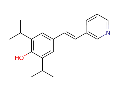 Molecular Structure of 116376-77-3 (2,6-Diisopropyl-4-((E)-2-pyridin-3-yl-vinyl)-phenol)