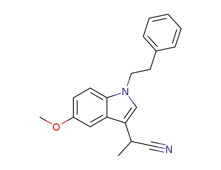 Molecular Structure of 416860-92-9 (2-[5-methoxy-1-(2-phenethyl)-1H-indol-3-yl]propionitrile)