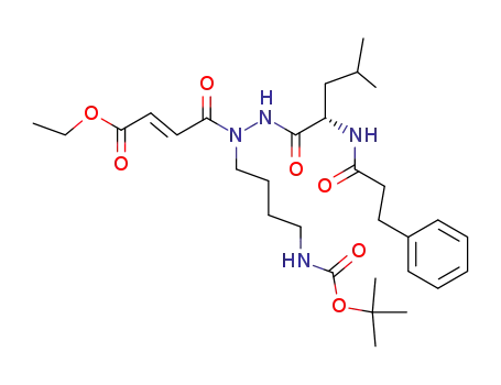 3-{<i>N</i>-(4-<i>tert</i>-butoxycarbonylamino-butyl)-<i>N</i>'-[4-methyl-2-(3-phenyl-propionylamino)-pentanoyl]-hydrazinocarbonyl}-acrylic acid ethyl ester