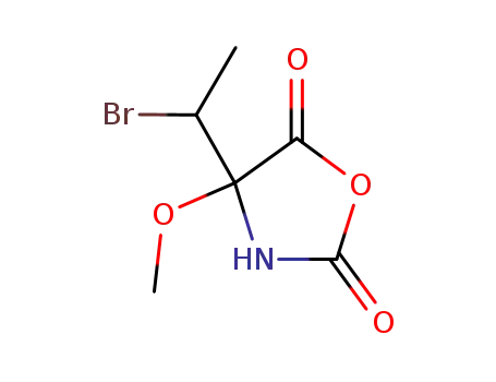 2,5-옥사졸리딘디온, 4-(1-브로모에틸)-4-메톡시-