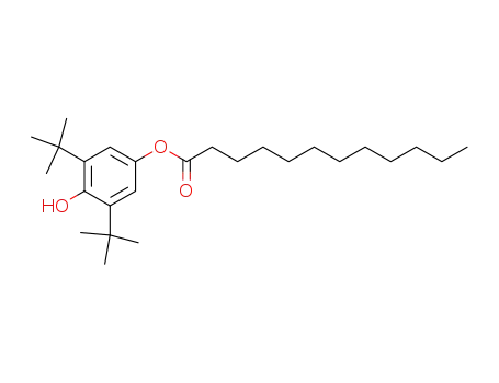 Molecular Structure of 3062-70-2 (Dodecanoic acid, 3,5-bis(1,1-dimethylethyl)-4-hydroxyphenyl ester)