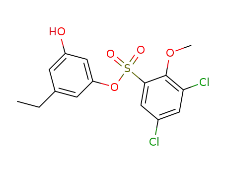 Molecular Structure of 372523-01-8 (3,5-dichloro-2-methoxybenzenesulfonic acid 3-ethyl-5-hydroxyphenyl ester)