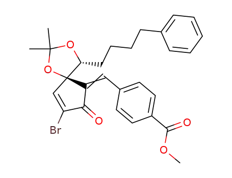 4-[8-bromo-2,2-dimethyl-7-oxo-4(R)-(4-phenyl-butyl)-1,3-dioxaspiro[4.4]-5(R)non-8-en-6-ylidenemethyl]-benzoic acid methyl ester