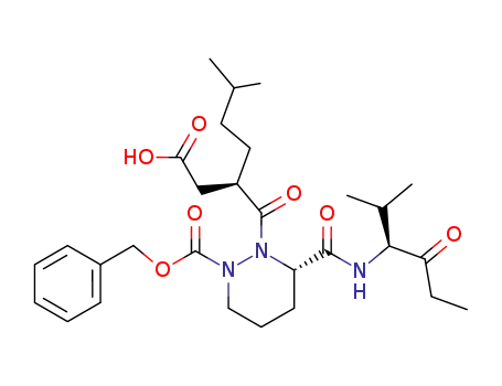 Molecular Structure of 672307-47-0 ((S)-2-((R)-2-Carboxymethyl-5-methyl-hexanoyl)-3-((S)-1-isopropyl-2-oxo-butylcarbamoyl)-tetrahydro-pyridazine-1-carboxylic acid benzyl ester)