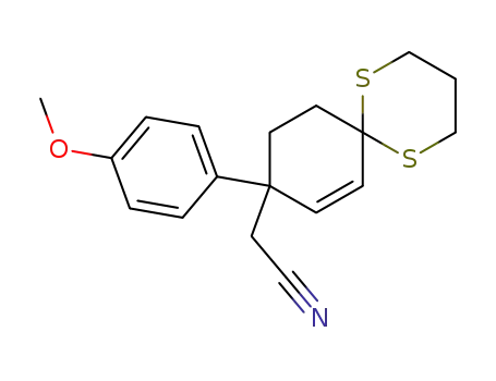 [9-(4-Methoxy-phenyl)-1,5-dithia-spiro[5.5]undec-7-en-9-yl]-acetonitrile