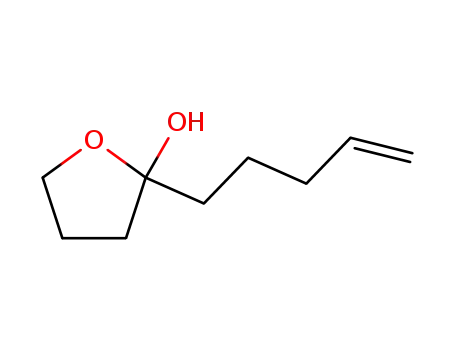 Molecular Structure of 85362-51-2 (2-(Pent-4-en-1-yl)tetrahydrofuran-2-ol)