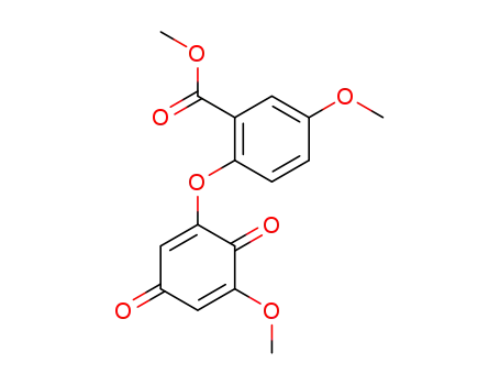 Benzoic acid,
5-methoxy-2-[(5-methoxy-3,6-dioxo-1,4-cyclohexadien-1-yl)oxy]-, methyl
ester