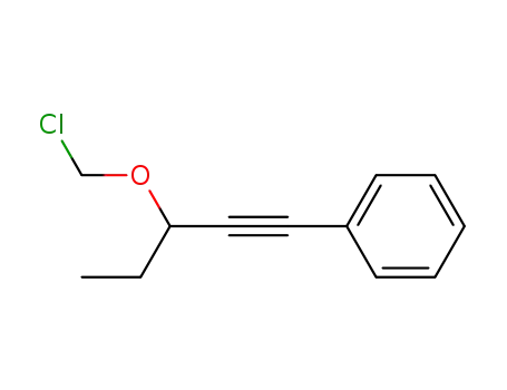 Molecular Structure of 117983-72-9 (chloromethyl 1-phenyl-1-pentyn-3-yl ether)