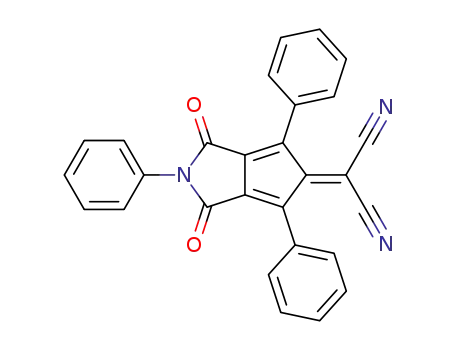 Molecular Structure of 125941-69-7 (2-(1,3-Dioxo-2,4,6-triphenyl-2,3-dihydro-1H-cyclopenta[c]pyrrol-5-ylidene)-malononitrile)
