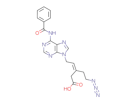 Molecular Structure of 678186-82-8 (3-Pentenoic acid, 3-(2-azidoethyl)-5-[6-(benzoylamino)-9H-purin-9-yl]-,
(3Z)-)