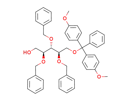 Molecular Structure of 909556-45-2 (2,3,4-tri-O-benzyl-5-O-(4,4'-dimethoxytrityl)-D-ribitol)