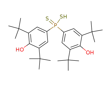 Molecular Structure of 126551-81-3 (bis(3,5-di-t-butyl-4-hydroxyphenyl)phosphinodithioic acid)