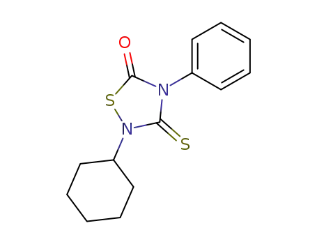 Molecular Structure of 130256-05-2 (1,2,4-Thiadiazolidin-5-one, 2-cyclohexyl-4-phenyl-3-thioxo-)